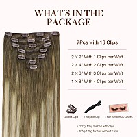 Goo Goo Clip In Hair Extensions Real Human Hair Remy Human Hair Extensions Clip Ins For Women Natural Human Hair 26Inch 135G