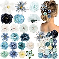 Ahoney 20 Pieces Bohemian Flowers Hair Clips For Women Girls Artificial Multiple Flower Alligator Clips Flower Hair Pin Hair Ac