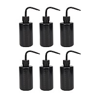 6Pcs Tattoo Empty Squeeze Bottle, 250Ml Wash Bottle Cleaning Plastic Squeeze Bottle With Narrow Mouth For Tattooist, Green Soap Squirt Bottle Succulent Watering Can (Black)