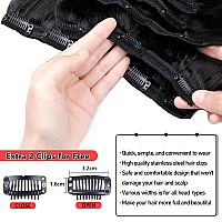 Liqusee Clip In Hair Extensions Real Human Hair Double Weft Thick Body Wave Hair Extensions 7 Pcs With 16 Clips Handmade Real Cl