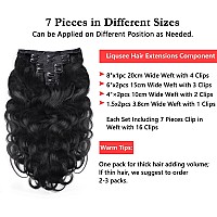 Liqusee Body Wave Clip In Hair Extensions Real Human Hair 100G Per Pack Double Weft Brazilian Clip Ins Virgin Human Hair Extensi