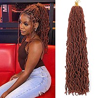 Faux Locs Crochet Hair Ginger 7 Packs 20 Inch Soft Locs Crochet Braids Goddess Locs Wavy Twist Hair Extensions