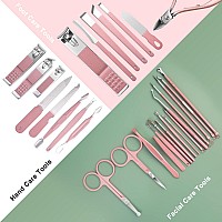 Women Manicure Set Professional Set Nail Clippers Pedicure Kit30 Pieces Stainless Steel Manicure Kitgrooming Nail Care Kit Wit