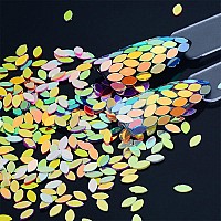 12 Colors Leaf Nail Art Glitter Sequins Holographic 3D Leaves Nail Art Flakes Designs Laser Leaf Glitter Acrylic Nails Supplie