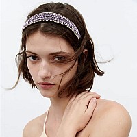 Yission 2 Pcs Rhinestone Headbands For Women Glitter Crystal Headband Fashion Jeweled Headbands For Girls Gorgeous Hair Access