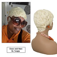 Docute Blonde Short Pixie Wigs For Black Women Blonde Short Wigs For Black Women Short Grey Wig Pixie Cut Wigs For Black Women B