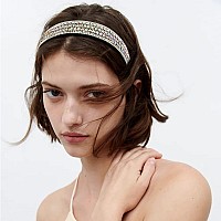 Yission 2 Pcs Rhinestone Headbands For Women Glitter Crystal Headband Fashion Jeweled Headbands For Girls Gorgeous Hair Access