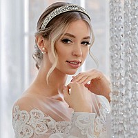 Yission 2 Pcs Rhinestone Headbands For Women Glitter Crystal Headband Fashion Jeweled Headbands For Girls Gorgeous Hair Access