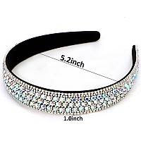 Yission 2 Pcs Rhinestone Headbands For Women Glitter Crystal Headband Fashion Jeweled Headbands For Girls Gorgeous Hair Access