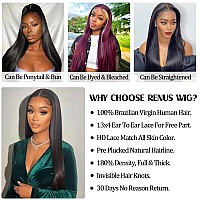 Straight Lace Front Wigs Human Hair 180 Density 13X4 Hd Lace Front Wigs Human Hair For Black Women Transparent Lace Frontal Wig