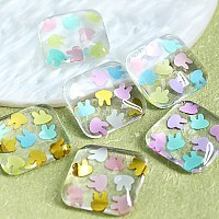 Rabbit Nail Art Glitter Sequins 3D Animal Rabbits Nail Flakes Designs Holographic Easter Laser Rabbit Acrylic Nails Supplies F