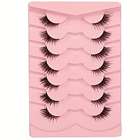 Gmagictobo Flase Eyelashes Fluffy Wispy Half Cat Eye Lashes Pack Fox Eye Look Fake Eyelashes Soft Strips Fake Eye Lashes 7 Pairs