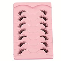 Gmagictobo Flase Eyelashes Fluffy Wispy Half Cat Eye Lashes Pack Fox Eye Look Fake Eyelashes Soft Strips Fake Eye Lashes 7 Pairs