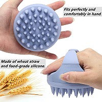 Silicone Hair Scalp Massager Shampoo Brush Scalp Scrubber Hair Washing Brush Exfoliating Brush Head Scrubber For Shower Blue