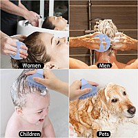 Silicone Hair Scalp Massager Shampoo Brush Scalp Scrubber Hair Washing Brush Exfoliating Brush Head Scrubber For Shower Blue