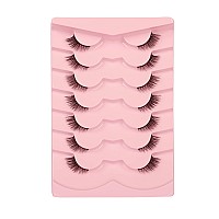 Gmagictobo Flase Eyelashes Natural Half Cat Eye Lashes Pack Short Wispy Fake Eyelashes Soft Strips Fake Eye Lashes 7 Pairs