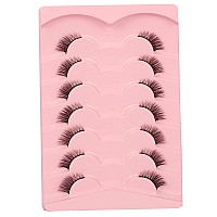 Gmagictobo Flase Eyelashes Natural Half Cat Eye Lashes Pack Short Wispy Fake Eyelashes Soft Strips Fake Eye Lashes 7 Pairs