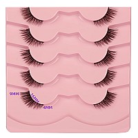 Gmagictobo Flase Eyelashes Natural Half Cat Eye Lashes Pack Short Wispy Fake Eyelashes Soft Strips Fake Eye Lashes 7 Pairs