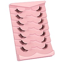 Gmagictobo Flase Eyelashes Natural Half Cat Eye Lashes Pack Short Wispy Fake Eyelashes Soft Strips Fake Eye Lashes 7 Pairs