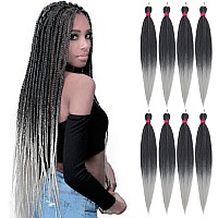 Fayeta Ombre Pre Stretched Braiding Hair 288 Packs Silky Color Blend Braid Hair Extensions 100 Kanekalon Synthetic Crochet