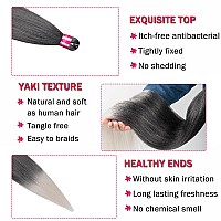 Fayeta Ombre Pre Stretched Braiding Hair 288 Packs Silky Color Blend Braid Hair Extensions 100 Kanekalon Synthetic Crochet