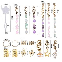 Leeven 239 Pcs Hair Beads Jewelry Hair Accessories For Braids Dreadlock Accessories Ring Hair Cuffs Crystal Hair Charms Gold Hai