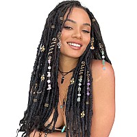 Leeven 239 Pcs Hair Beads Jewelry Hair Accessories For Braids Dreadlock Accessories Ring Hair Cuffs Crystal Hair Charms Gold Hai