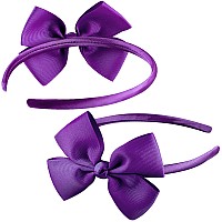 Siquk 28 Pieces Bow Headbands Grosgrain Ribbon Bow Headband Fashion Hair Bows Headbands For Girls 28 Colors