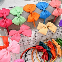 Siquk 28 Pieces Bow Headbands Grosgrain Ribbon Bow Headband Fashion Hair Bows Headbands For Girls 28 Colors