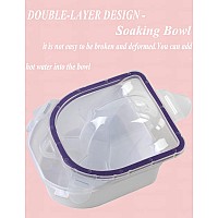 Nail Soaking Bowl Borogo 2Pcs Soak Off Gel Polish Dip Powder Remover Manicure Bowl For Acrylic Nails Nail Brush Cuticle Pushe