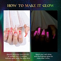 Mizhse Glow In The Dark Gel Nail Polish Cat Eye Gel Polish Macaroon Gel Nail Polish Colors Set Shimmer Nail Gel Soak Off Nail