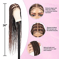 Kalyss 360 Full Lace Front Braided Wig With Baby Hair Box Braided Wigs Square Knotless Braided Wig Brown 36 Hd Full Lace Braide