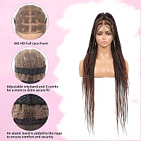 Kalyss 360 Full Lace Front Braided Wig With Baby Hair Box Braided Wigs Square Knotless Braided Wig Brown 36 Hd Full Lace Braide