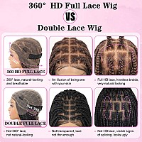 Kalyss 360 Full Lace Front Braided Wig With Baby Hair Box Braided Wigs Square Knotless Braided Wig Brown 36 Hd Full Lace Braide