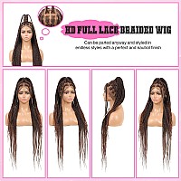 Kalyss 360 Full Lace Front Braided Wig With Baby Hair Box Braided Wigs Square Knotless Braided Wig Brown 36 Hd Full Lace Braide