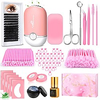 Roadplum Professional Lash Extension Kit Lash Cleaning Kit With Fan Dryer D Curl Eyelash Extension Glue Remover Tweezers E