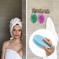 3 Pack Silicone Body Scrubber Exfoliating Body Scrubber Soft Silicone Loofah Body Scrubber Fit For Sensitive And All Kinds Of