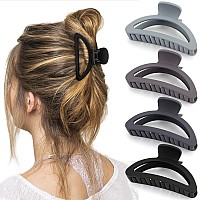 Canitor Hair Clips Set 4 Neutral Matte Claw Clips For Thin Medium And Thick Hair Semicircle Cute Small Design For Women