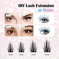 Individual Lashes 120Pcs Cluter Lashes Wide Stem Lash Clusters 10Mm16Mm Natural Lash Clusters 10 Rowsc Curl Diy Lash Extensio