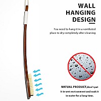 Icandoit1968Inch Natural Boar Bristles Antislip Extra Long Handle Bath Brushbent Handle Shower Scrubber For Exfoliatingshow