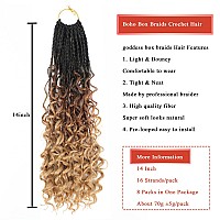 Liang Dian Goddess Box Braids Crochet Hair 14 Inch 8 Packs Crochet Box Braids For Black Women Pre Looped Synthetic Braiding Hair