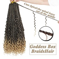 Cookoo 24 Inch Goddess Box Braids Crochet Hair 8 Pack Bohemian Hippie Box Braids Prelooped Crochet Hair With Curly Ends Synthet