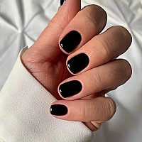 Hjkdsfd Square Press On Nails Extra Short Fake Nails Black False Nails Acrylic Artificial Glossy Design Nails Full Cover Glue On