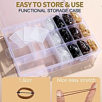 Ygdz Hair Ties 1500Pcs Mini Elastic Hair Bands With Organizer Box Clear Hair Ties Hair Accessories Set For Girls Women Neut