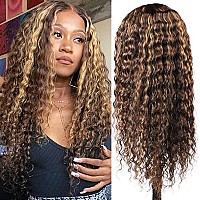 Honey Blonde Deep Wave Lace Front Wigs Human Hair 13X4 Highlight Curly Lace Front Wig Human Hair 180 Density Brazilian Human La