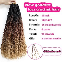 Violet Goddess Locs Crochet Hair 18 Inch Curly Ombre Faux Locs Crochet Hair For Black Women River Boho Hippie Bohemian Soft Locs