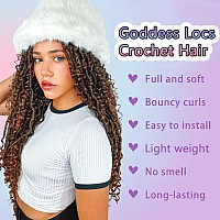 Violet Goddess Locs Crochet Hair 18 Inch Curly Ombre Faux Locs Crochet Hair For Black Women River Boho Hippie Bohemian Soft Locs