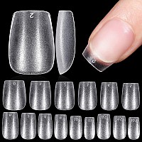 Tomicca Extra Short Coffin False Nail Tips Full Cover Soft Gel Tips For Nail Extension 240Pcs Acrylics For Diy Nail Art 15 S