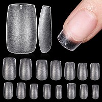 Tomicca Square Nail Tips Short Gel X Nail Tips 240Pcs Prebuff Full Matte Acrylic Nails 15 Sizes Full Cover Nail Tips For Di