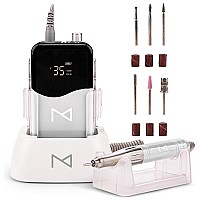 M Mase Nail Drill Professional 2In1 Cordless Electric Nail Drill Machine Portable Rechargeable Hd Display 35000 Rpm Acr